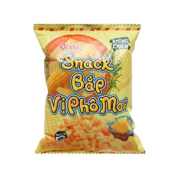Oishi Corn Snack Cheese Flavour - Snack Bap Vi Pho Mai 35g x1 - Image 3