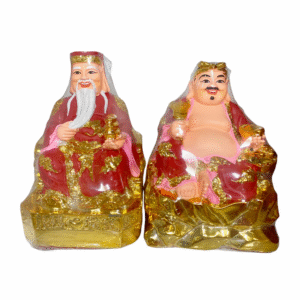 Couple Of Earth God Statue Red Standard - Cap Tuong Tai Dia Mau Do Loai Thuong 7" 1 set x 1