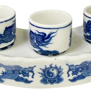 White Blue Dragon Set of 3 Cups - Bo 3 Chen Va Gia Dung Trang Xanh Rong 1 Set