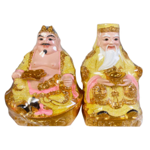 Couple Of Earth God Statue Yellow Standard - Cap Tuong Tai Dia Mau Vang Loai Thuong 7'' 1 pair x 1