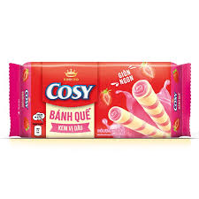 Cosy Strawberry Flavoured Wafer Rolls - Banh Que Cuon Vi Dau 116.7g